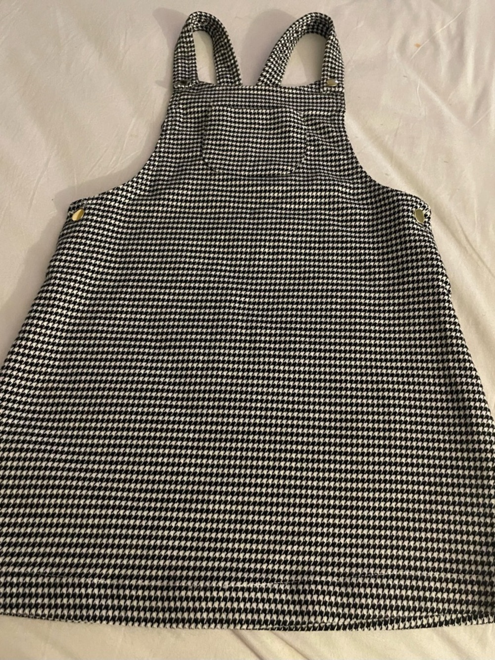 Max Studio Kids Houndstooth Pinafore - Black & White